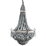 Люстра каплевидной формы украшенная серыми бусинами Wooden Beads Grey Chandelier варинант исполнения - 3 | Loft Concept в Костроме