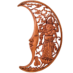 Панно из дерева Ганеша и месяц Panel With Animals варинант исполнения - 1 | Loft Concept в Костроме