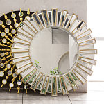 Зеркало круглое с лучами из зеркальных фацетов Silver Facet варинант исполнения - 2 | Loft Concept в Костроме