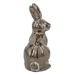 Статуэтка заяц из текстурированной терракоты и покрытый глянцевой краской под бронзу Rabbit Charm  варинант исполнения - 1 | Loft Concept в Костроме