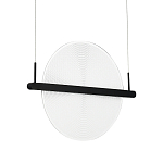 Светодиодный подвесной светильник круглой формы с металлическим черным каркасом Marble Glow варинант исполнения - 3 | Loft Concept в Костроме