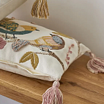 Чехол на подушку с кисточками и вышивкой птиц Ethnic mix Birds Rect варинант исполнения - 5 | Loft Concept в Костроме