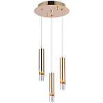 Подвесной светильник Metal Acrylic Tube Trio Gold Hanging Lamp варинант исполнения - 2 | Loft Concept в Костроме