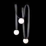 Подвесной светильник с серыми кожаными ремнями и белыми стеклянными плафонами в виде шаров Flos Wireline Lighting варинант исполнения - 4 | Loft Concept в Костроме