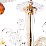 Люстра с 8-ю лампочками и изогнутыми прозрачными элементами из стекла Twisted Glass Candles Chandelier варинант исполнения - 3 | Loft Concept в Костроме