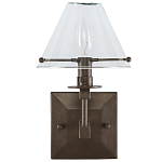 Бра с прозрачным стеклянным абажуром в форме конуса Bartolomeo Bronze варинант исполнения - 3 | Loft Concept в Костроме