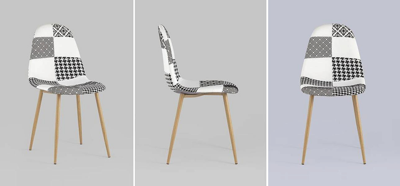 Стул Archie Chair Черно-Белый Печворк Стул Archie Chair Черно-Белый Печворк - Loft-Concept в Костроме