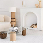 Дизайнерский журнальный стол с прозрачной столешницей и ножками в форме геометрических фигур Pytusin варинант исполнения - 3 | Loft Concept в Костроме