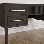 Большой Рабочий стол Primo с 5 выдвижными ящиками Темный орех варинант исполнения - 4 | Loft Concept в Костроме