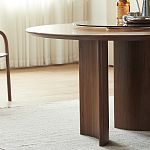 Стол обеденный круглый с двойной столешницей Walnut Wood Table варинант исполнения - 7 | Loft Concept в Костроме