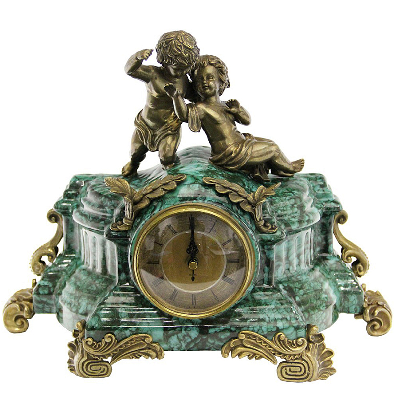 Часы Porcelain Malachite Малахит (зеленый) Бронза Часы Porcelain Malachite Малахит (зеленый) Бронза в Костроме | Loft Concept