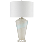 Настольная лампа стеклянная с тканевым абажуром Edges варинант исполнения - 4 | Loft Concept в Костроме