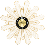 Часы настенные из металла в виде солнца с чёрным циферблатом Mirror Tower Clock варинант исполнения - 1 | Loft Concept в Костроме