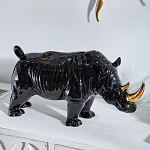 Статуэтка черный носорог с золотыми рогами Golden Horned Black Rhino варинант исполнения - 5 | Loft Concept в Костроме