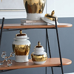 Ваза белая с крышкой и золотистыми фрагментами 46 см Chinoiserie Ceramics варинант исполнения - 2 | Loft Concept в Костроме