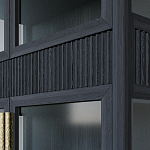 Витрина Primo со стеклянными фасадами и 2 ящиками Черный дуб варинант исполнения - 6 | Loft Concept в Костроме