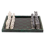 Шахматы Русские сказки с доской из натурального камня Змеевик Decorative Thematic Chess варинант исполнения - 1 | Loft Concept в Костроме