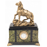 Часы настольные из натурального камня с декором в виде коня Horse Stone Clock варинант исполнения - 1 | Loft Concept в Костроме