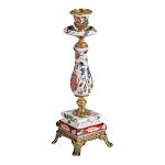 Подсвечник с цветочной росписью из фарфора с бронзовыми элементами Eden Garden варинант исполнения - 2 | Loft Concept в Костроме