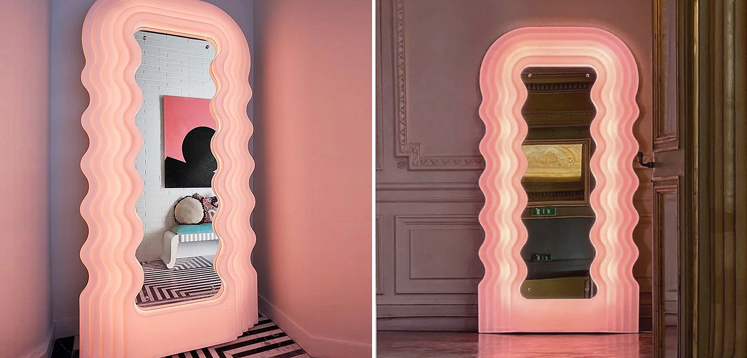 Зеркало Pink Ultrafragola Mirror Ettore Sottsass - Loft-Concept в Костроме