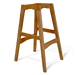 Барный стул со спинкой на 4-х деревянных ножках Сиреневый Велюр Ava Charm варинант исполнения - 4 | Loft Concept в Костроме