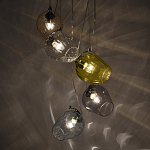 Люстра каскадная с 5-ю разноцветными стеклянными плафонами Kaleido варинант исполнения - 4 | Loft Concept в Костроме