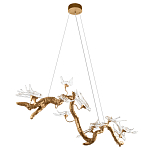 Люстра подвесная линейная с прозрачными стеклянными птичками на ветвях Serip Voa варинант исполнения - 4 | Loft Concept в Костроме