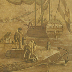 Обои ручная роспись Views of Italy Sepia варинант исполнения - 2 | Loft Concept в Костроме