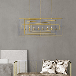 Люстра золотая из пересекающихся прямоугольных элементов Thin Intersecting Rectangles варинант исполнения - 3 | Loft Concept в Костроме