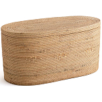 Плетеная овальная корзина с крышкой Shani Rattan Basket варинант исполнения - 1 | Loft Concept в Костроме