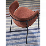 Стул полукруглый мягкий с буклированной обивкой Chair with Boucle Upholstery варинант исполнения - 5 | Loft Concept в Костроме