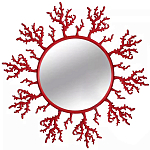 Круглое настенное зеркало Coral Mirror Red варинант исполнения - 1 | Loft Concept в Костроме