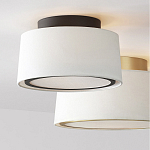 Потолочный светильник с круглым хлопковым абажуром Frosted Diffuser варинант исполнения - 2 | Loft Concept в Костроме