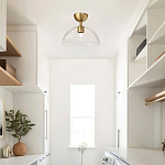 Потолочный светильник с широким полусферическим плафоном из прозрачного стекла Alora Mood варинант исполнения - 5 | Loft Concept в Костроме