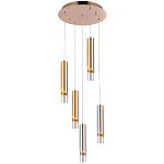 Подвесной светильник Metal Acrylic Tube Five Gold Hanging Lamp варинант исполнения - 2 | Loft Concept в Костроме
