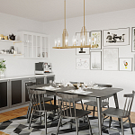 Люстра прямоугольная цвета латунь с прозрачными рифлеными цилиндрическими плафонами Kichler варинант исполнения - 8 | Loft Concept в Костроме