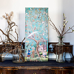 Постер на холсте в стиле шинуазри с изображением сада Chinoiserie Gazebo in the Imperial Garden Poster варинант исполнения - 4 | Loft Concept в Костроме