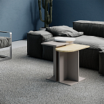 Стол журнальный бежево-серый из 3-х частей со столешницами в виде геометрических элементов MUND SIDE TABLE LIGHT MOCHA варинант исполнения - 1 | Loft Concept в Костроме