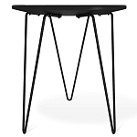 Стол журнальный с круглой столешницей из стекла Gold and Black Marble варинант исполнения - 4 | Loft Concept в Костроме