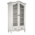 Шкаф книжный белый из массива бука с 5-ю полками и 2-мя ящиками в стиле прованс White Provence варинант исполнения - 1 | Loft Concept в Костроме