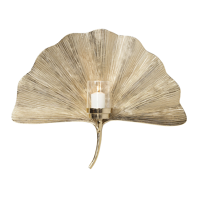 Большой Настенный Подсвечник золотой Лист Пальмы Золотой в Костроме | Loft Concept 