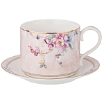 Чайный набор из фарфора с цветочным принтом на 6 персон 12 предметов Flower Porcelain Collection варинант исполнения - 1 | Loft Concept в Костроме