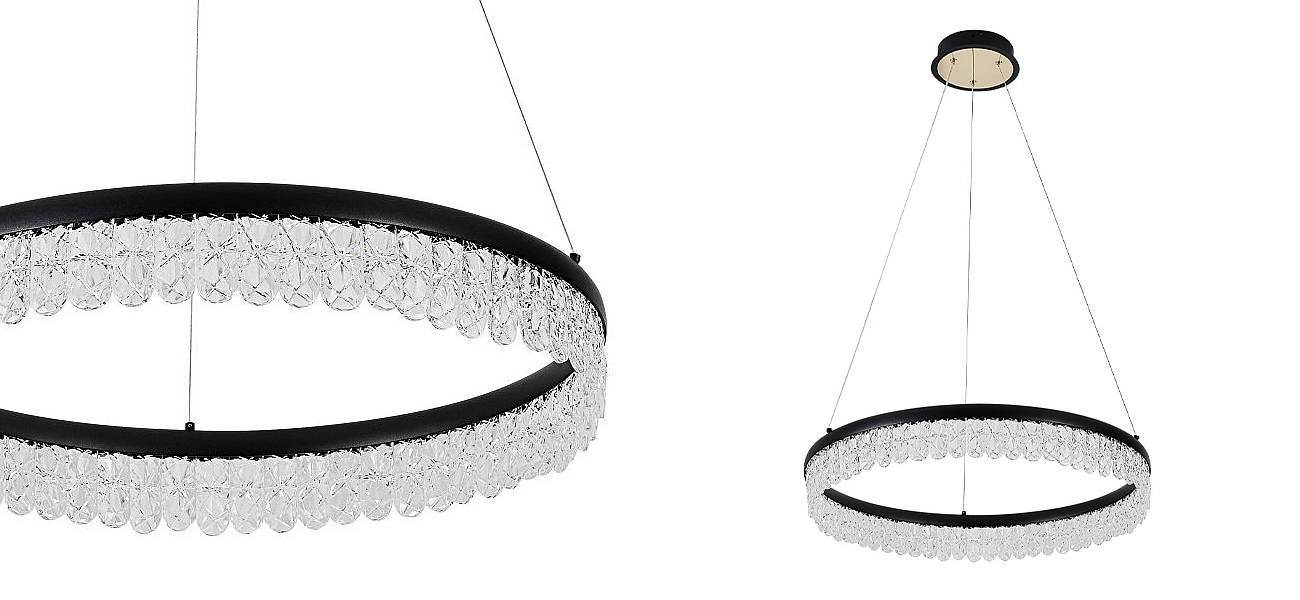 Круглая светодиодная люстра Pettico Black Круглая светодиодная люстра Pettico Black - Loft-Concept в Костроме