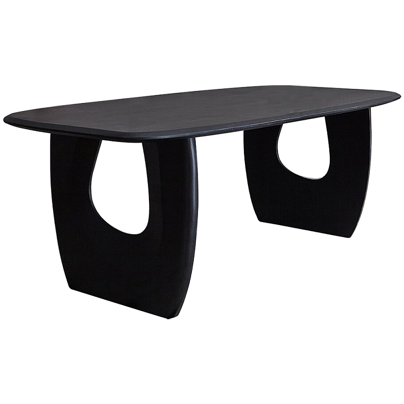 Обеденный стол из массива акации Veras Black Dining Table Черный Обеденный стол из массива акации Veras Black Dining Table Черный в Костроме | Loft Concept