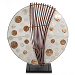 Настольная лампа из перламутра и дерева на подставке Indonesian Round Shell варинант исполнения - 1 | Loft Concept в Костроме