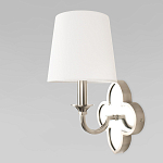 Бра с белым текстильным абажуром и декоративным основанием в виде четырехлистника с зеркальной вставкой Vitorino варинант исполнения - 20 | Loft Concept в Костроме