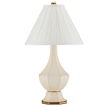 Настольная лампа с фактурным конусовидным абажуром и кожаным каркасом Malifis варинант исполнения - 4 | Loft Concept в Костроме