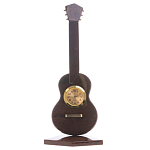 Часы настольные в виде гитары из натурального камня Обсидиан Stone Clock варинант исполнения - 3 | Loft Concept в Костроме