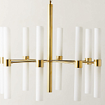 Люстра золотая с 16-ю тонкими цилиндрическими плафонами Shoulders варинант исполнения - 1 | Loft Concept в Костроме
