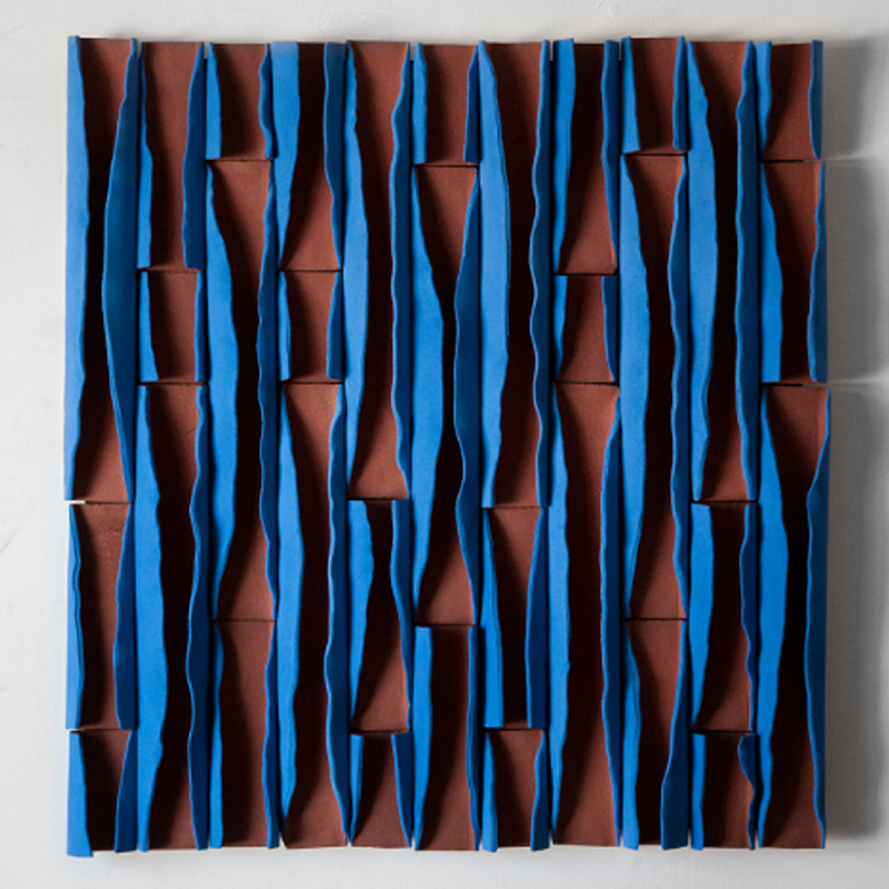 Объемное фактурное панно Metropolis Terracotta and Blue Синий Терракотовый в Костроме | Loft Concept 